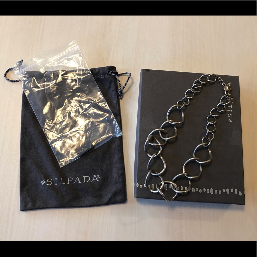 Silpada LARGE WAVY LINKS Sterling Silver Necklace